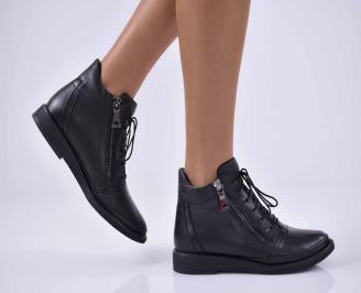 Дамски ежедневни обувки естествена кожа черни EOBUVKIBG