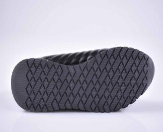 Мъжки спортно елегантни обувки естествен набук черни  EOBUVKIBG