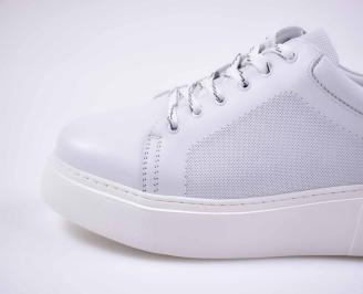 Мъжки спортни обувки естествена кожа бели EOBUVKIBG