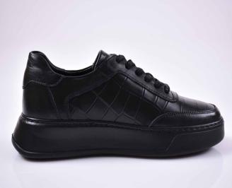 Мъжки спортно  обувки естествена кожа черни EOBUVKIBG