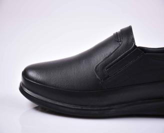 Мъжки спортно елегантни обувки естествена кожа черни  Гигант EOBUVKIBG