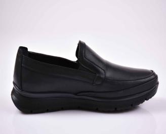 Мъжки  ежедневни обувки естествена кожа черни EOBUVKIBG