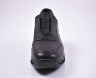 Мъжки спортно елегантни обувки гигант естествена кожа черни EOBUVKIBG