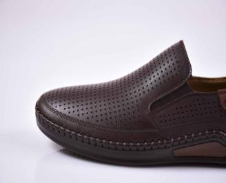 Мъжки обувки естествена кожа кафяв EOBUVKIBG