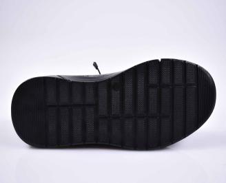 Мъжки спортно елегантни обувки естествена кожа черни  Гигант EOBUVKIBG