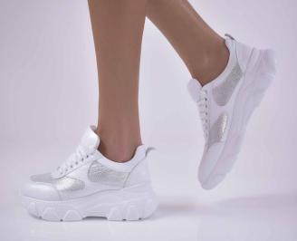 Дамски обувки естествена кожа бели  EOBUVKIBG