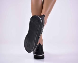 Дамски спорти обувки естествена кожа черни EOBUVKIBG