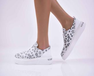 Дамски спорти обувки естествена кожа бели EOBUVKIBG