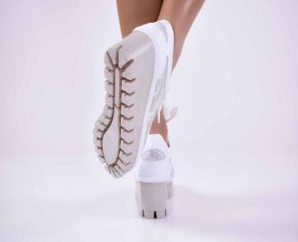 Дамски обувки  естествена кожа бели   EOBUVKIBG