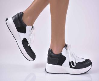 Дамски спортни обувки естествена кожа черни EOBUVKIBG