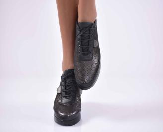 Дамски спортни обувки естествена кожа черни EOBUVKIBG