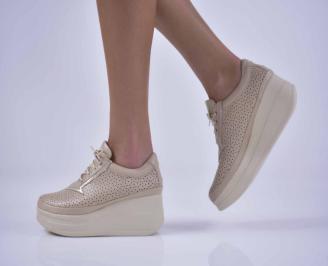 Дамски обувки  естествена кожа бежови EOBUVKIBG