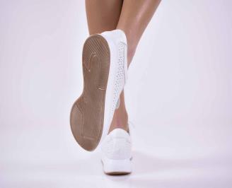 Дамски спортни обувки естествена кожа бели EOBUVKIBG 3