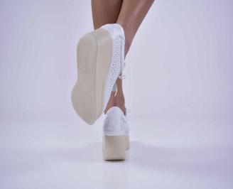Дамски обувки  естествена кожа бели EOBUVKIBG 3