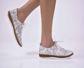 Дамски равни обувки Гигант естествена кожа бели EOBUVKIBG