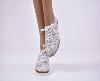 Дамски равни обувки Гигант естествена кожа бели EOBUVKIBG