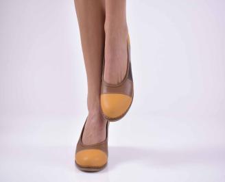 Дамски ежедневни  обувки с ортопедична стелка  естествена кожа кафяви EOBUVKIBG