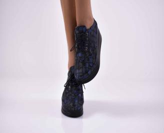 Дамски обувки  естествена кожа   сини  EOBUVKIBG