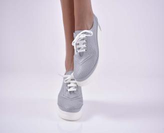 Дамски обувки естествена кожа  сиви EOBUVKIBG