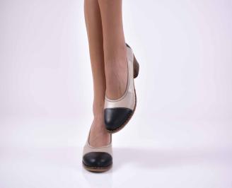 Дамски обувки естествена кожаестествен хастар с ортопедична стелка бежови EOBUVKIBG