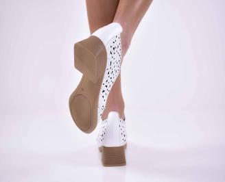 Дамски обувки естествена кожа естествен хастар с ортопедична стелка бели EOBUVKIBG 3