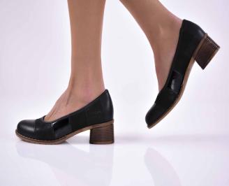 Дамски  ежедневни обувки  естествена кожа естествен хастар с ортопедична стелка черни EOBUVKIBG