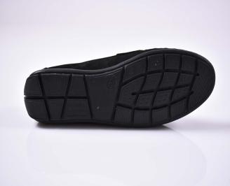 Мъжки спортно елегантни обувки естествена кожа естествен хастар с ортопедична стелка черни EOBUVKIBG
