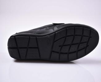 Мъжки спортно елегантни обувки естествена кожа  естествен хастар с ортопедична стелкачерни EOBUVKIBG