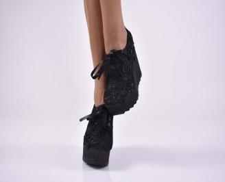 Дамски обувки на платформа  черни  EOBUVKIBG