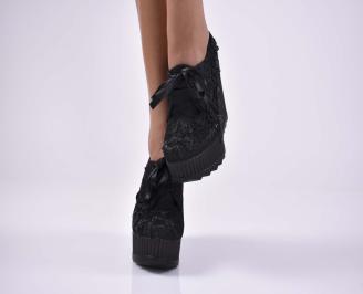 Дамски обувки на платформа черни  EOBUVKIBG