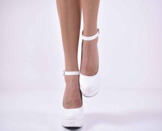 Дамски елегантни обувки на платформа бели EOBUVKIBG