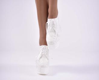 Дамски обувки на платформа с ортопедична стелка бели  EOBUVKIBG