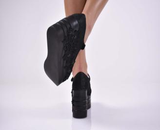 Дамски обувки на платформа с ортопедична стелка черни  EOBUVKIBG