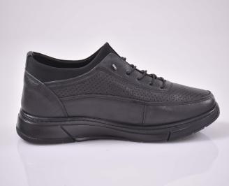 Мъжки спортно елегантни обувки Гигант естествена кожа  естествен хастар с ортопедична стелка черни EOBUVKIBG 3