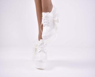 Дамски обувки на платформа бели  с ортопедична стелка  EOBUVKIBG