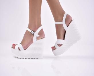 Дамски сандали  естественна кожа бели EOBUVKIBG