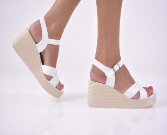 Дамски сандали  естествена кожа  бели EOBUVKIBG