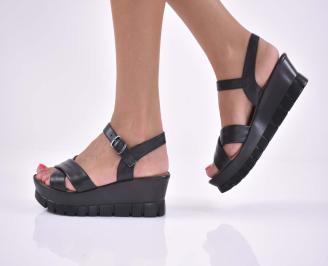 Дамски сандали  естествена кожа  черни EOBUVKIBG