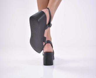 Дамски сандали  естествена кожа  черни EOBUVKIBG 3