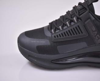 Мъжки спортни обувки с ортопедична стелка черни EOBUVKIBG