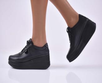 Дамски обувки на платформа с ортопедична стелка черни EOBUVKIBG