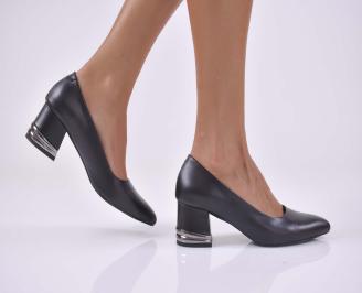 Дамски  обувки  естествена кожа естествен хастар с ортопедична стелка черни EOBUVKIBG