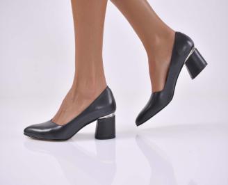 Дамски елегантни обувки  естествена кожа  черни EOBUVKIBG