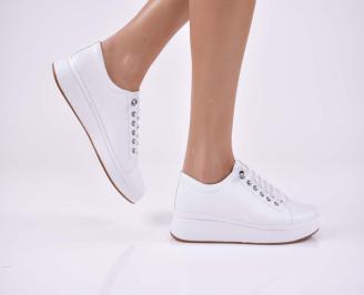 Дамски  обувки естествена кожа  бели EOBUVKIBG