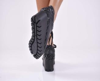 Дамски обувки  естествена кожа черни EOBUVKIBG 3