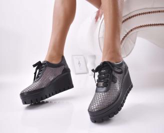 Дамски обувки  естествена кожа черни EOBUVKIBG