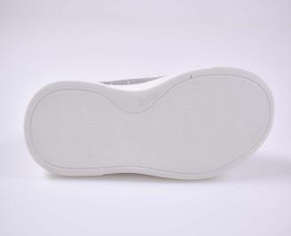 Мъжки спортни обувки естествена кожа естествен хастар с ортопедична стелка сиви EOBUVKIBG