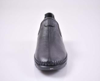 Мъжки спортни обувки естествена кожа с ортопедична стелка черни  EOBUVKIBG