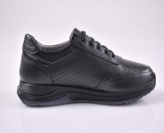 Мъжки спортни обувки естествена кожа с ортопедична стелка сиви EOBUVKIBG