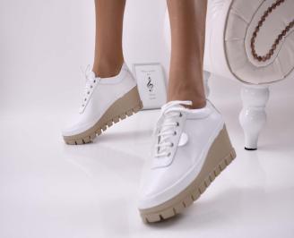 Дамски обувки естествена кожа  бели EOBUVKIBG
